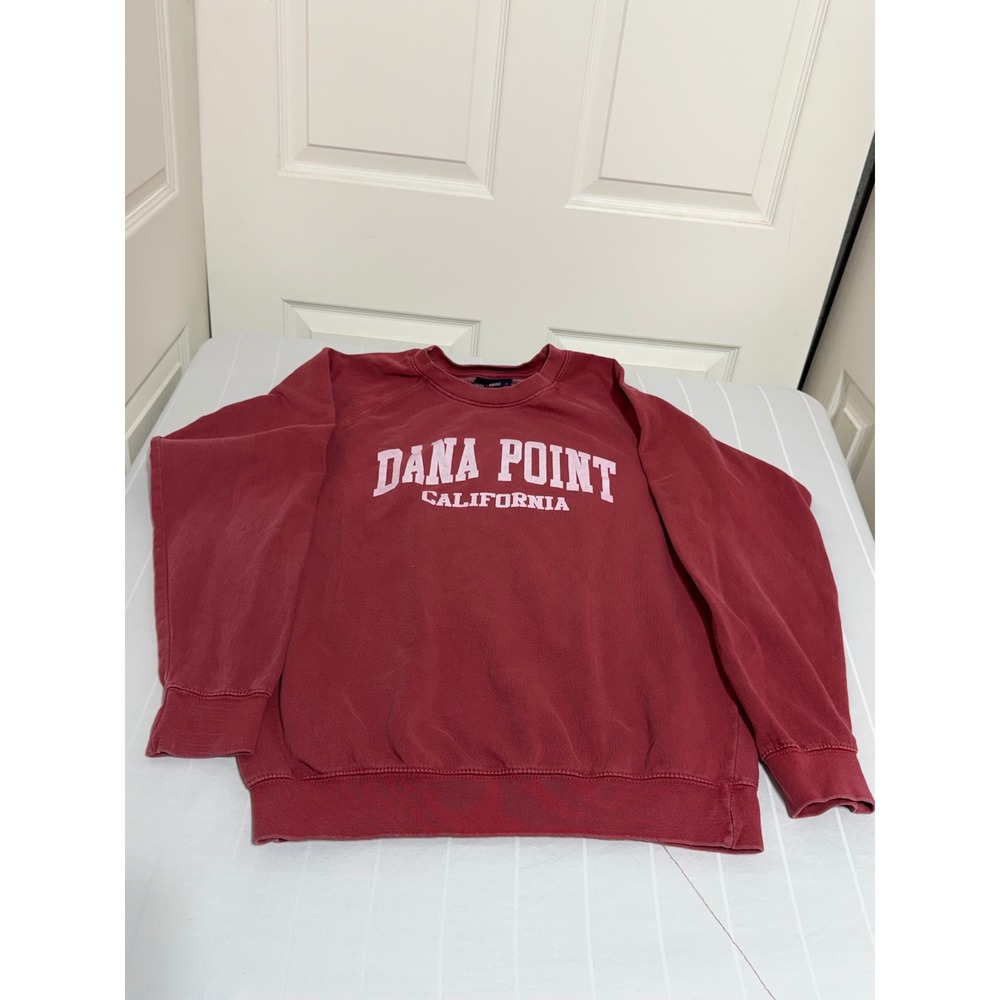 Basix of America Dana Point California Sweatshirt Red Medium Raglan Sleeve